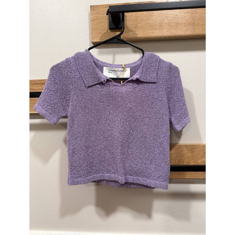 NEW COMPANIA FANTASTICA girl's textured jumper top in purple